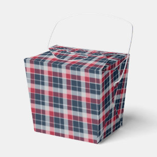 Navy Blue, Red and Grey Sporty Plaid Favour Box