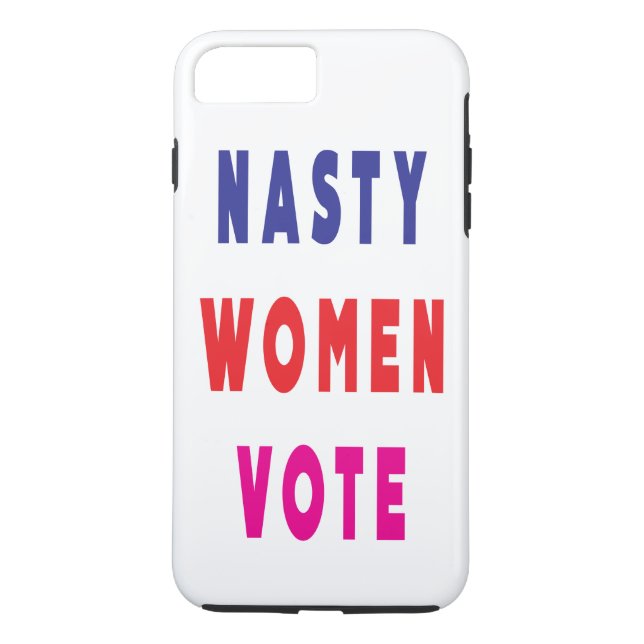 Navy Blue Red Pink Magenta Nasty Women Vote Case-Mate iPhone Case (Back)
