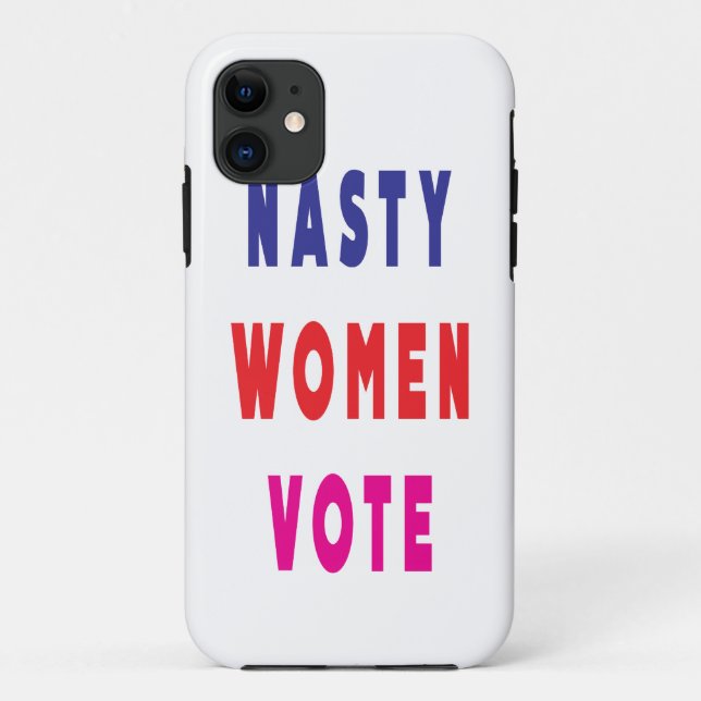 Navy Blue Red Pink Magenta Nasty Women Vote Case-Mate iPhone Case (Back)