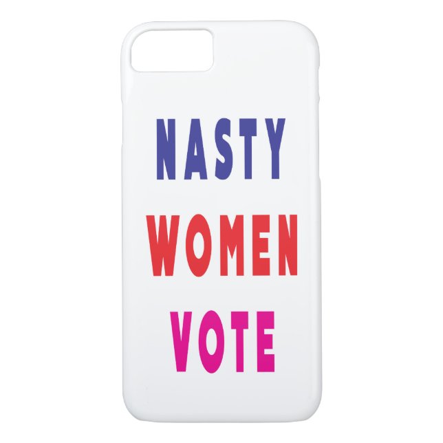 Navy Blue Red Pink Magenta Nasty Women Vote Case-Mate iPhone Case (Back)