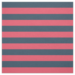 Navy Blue Red Rugby Stripes Striped Pattern Fabric