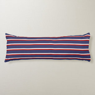 Navy Blue Red Striped Modern Stylish Pattern Body Cushion