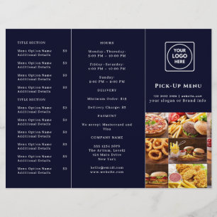 Navy Blue Restaurant Design Custom Takeout Brand
