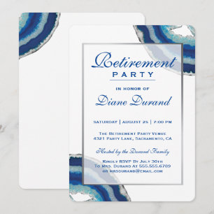 Navy Blue Retirement Party Invitation   Agate