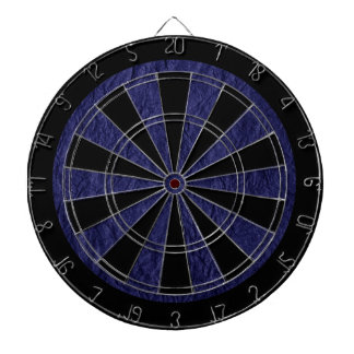 Navy Blue Retro Crumpled Paper Dartboard