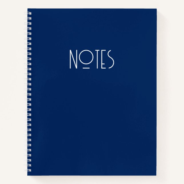 Navy Blue Retro Style Notes Notebook (Front)