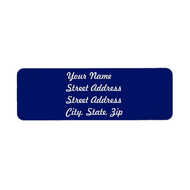 Navy Blue Return Address Sticker (Front)