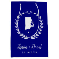 Navy Blue Rhode Island Map Wedding Welcome Swag