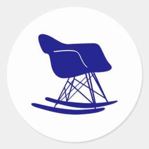 Navy Blue Rocking Chair Mid Century Modern Sticker