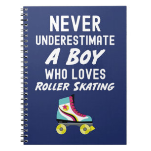 Navy Blue Roller Skating Gifts For Boys Skater Kid Notebook