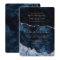 Navy Blue Rose Gold Agate Gilt Wedding Invitation