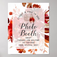 Navy Blue Rose Gold Agate Photo Booth Wedding Sign
