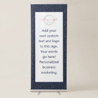 Navy Blue & Rose Gold Company Logo Business Sign