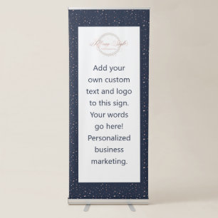Navy Blue & Rose Gold Company Logo Business Sign