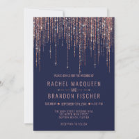 Navy Blue Rose Gold Glitter Fringe Curtain Wedding