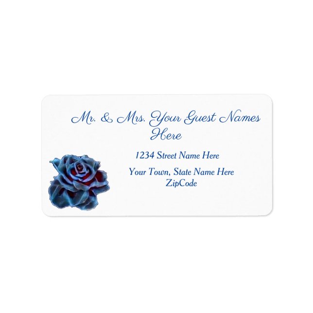 Navy Blue Rose Gold Leaf Address Label (Front)