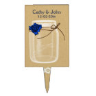 navy blue rose mason jar personalised cake picks