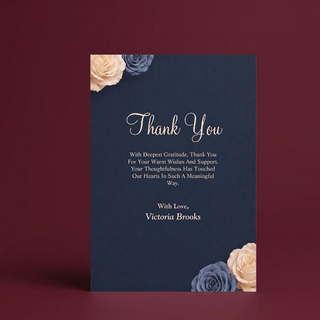 Navy Blue Rose Thank You Card (Creator Uploaded)