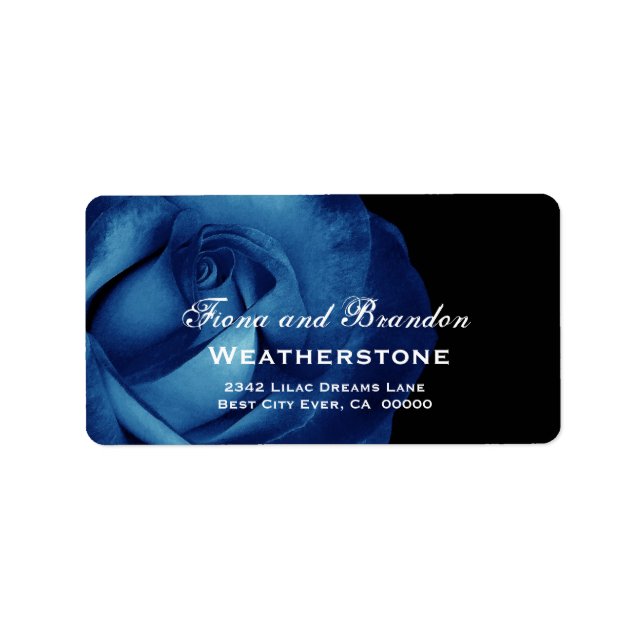 Navy Blue Rose Wedding A003 Label (Front)