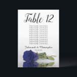 Navy Blue Rose Wedding Table Seating Chart Large<br><div class="desc">These beautiful table number cards will make it easy for your guests to find their seats at your wedding reception. They feature a simple yet elegant design with script calligraphy lettering and a single long-stemmed deep navy blue coloured rose lying on its side reflecting in water. The card includes a...</div>