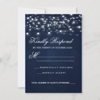 Navy Blue RSVP card