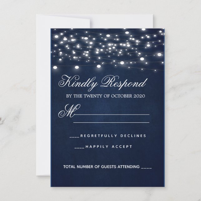 Navy Blue RSVP card (Front)