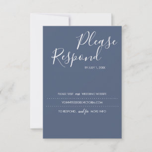 Navy Blue RSVP Card, Wedding Website Card