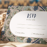 Navy Blue RSVP Wedding Insert Vintage Art Nouveau Invitation<br><div class="desc">Navy Blue Art Nouveau Vintage wedding RSVP card by Alphonse Mucha in a floral, romantic, and whimsical design. Victorian flourishes complement classic art deco fonts. Please enter your custom information, and you're done. If you wish to change the design further, simply click the blue "Customise It" button. Thank you so...</div>