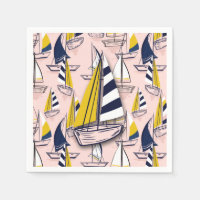 Navy Blue Sailboats
