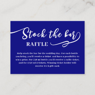 Navy Blue Script Stock the bar Bridal Shower  Enclosure Card
