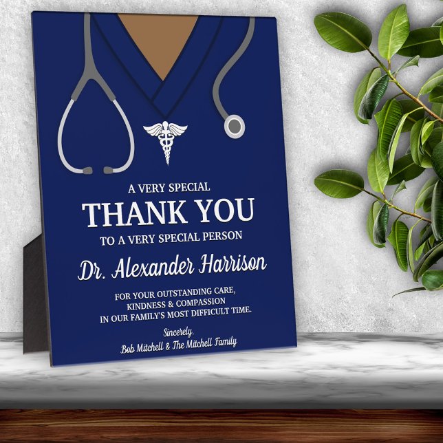 Navy Blue Scrubs Medical Professional Thank You Plaque (Creator Uploaded)