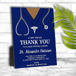 Navy Blue Scrubs Medical Professional Thank You Plaque<br><div class="desc">Fun, dark navy blue scrubs medical professional thank you plaque. Perfect for anyone in the medical profession from nurse, doctor, therapist, or any specialist in the medical field. To edit the skin tone section of the design, just click customise, background and then slide the colour bar to match the perfect...</div>
