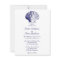 Navy Blue Sea Shells Wedding Invitation