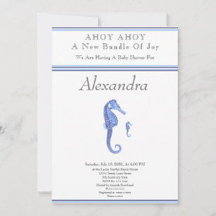 Navy Blue Seahorse Ahoy it's a boy Baby Shower