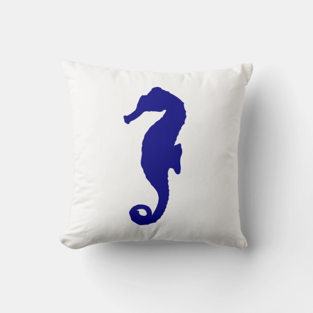 Navy Blue Seahorse Cushion (Front)