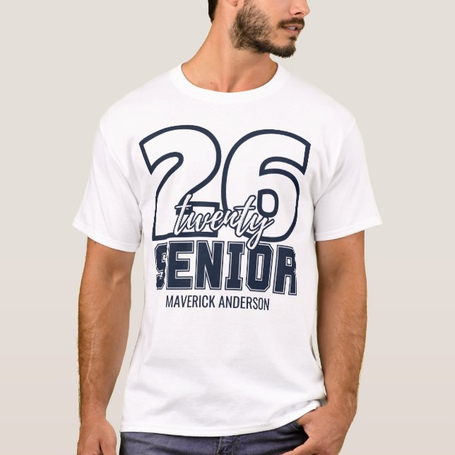 Navy Blue Senior Class of 2026 Graduation T-Shirt (Front)