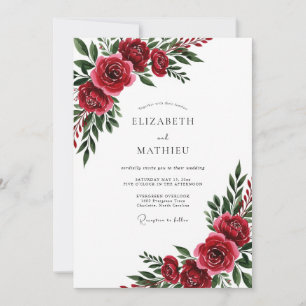 Navy Blue Shimmering Winter Wedding Invitation