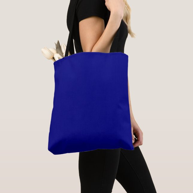 Navy Blue Shoulder Tote Bag (Close Up)