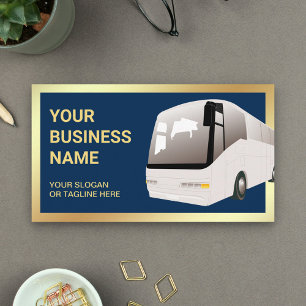 Navy Blue Sightseeing Tour Bus Travel Agent Business Card