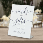 Navy Blue Signature Script Cards And Gifts Pedestal Sign<br><div class="desc">This elegant navy blue minimalist cards and gifts sign is perfect for all celebrations. Designed by Thisisnotme©</div>