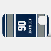 Navy Blue, Silver and White Sports Stripe  Case-Mate iPhone Case (Back (Horizontal))