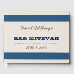 Navy Blue & Silver Bar Mitzvah Guest Book