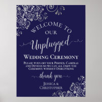 Navy Blue & Silver Chic Unplugged Wedding Ceremony