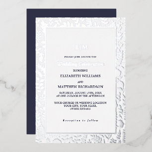 Navy Blue Silver Elegant Luxury Wedding