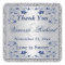 Navy Blue Silver FAUX Foil Wedding Favour Sticker
