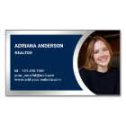 Navy Blue Silver Foil Real Estate Photo Realtor