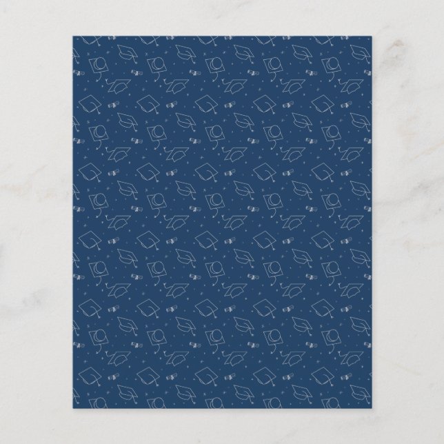 Navy Blue & Silver Graduation Scrapbook Paper (Front)