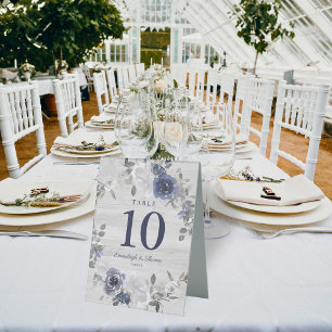 Navy Blue Silver Grey Floral Wedding