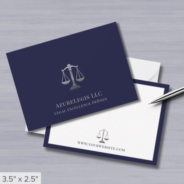 Navy Blue Silver Justice Scale Law Card (Creator Uploaded)