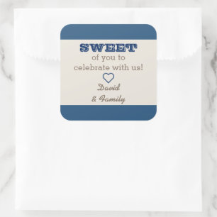 Navy Blue & Silver Sweet Treat Bag Sticker